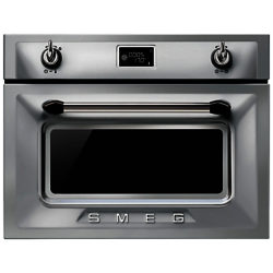 Smeg SF4920MCX Victoria Integrated Compact Combi Microwave Oven, Stainless Steel